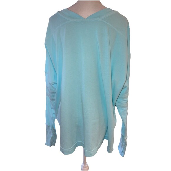 Free People Movement All Star Layer Oversized Long Sleeve Tee Poolside Blue Sz S - Picture 4 of 13